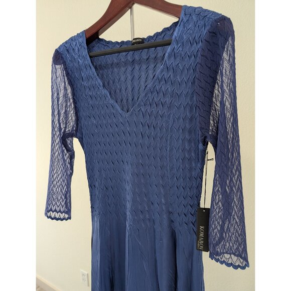 Komarov Dark Blue Embroidered Dress - Picture 3 of 5